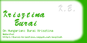 krisztina burai business card